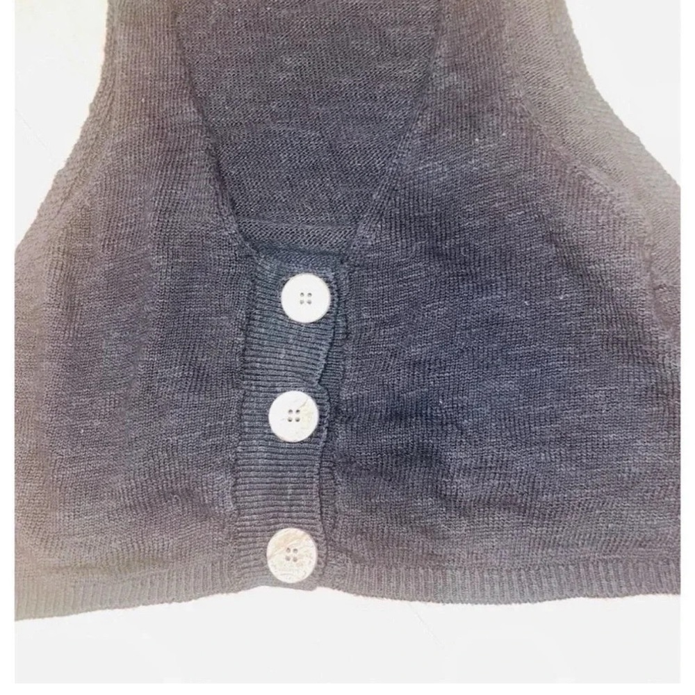 Free People Kai 2 piece Black Knit Cardigan, crop Tank with buttons set small - Picture 8 of 16